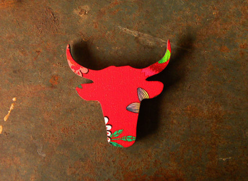 magnet made in France tête de taureau motif gypsy imprimé anti-uv .