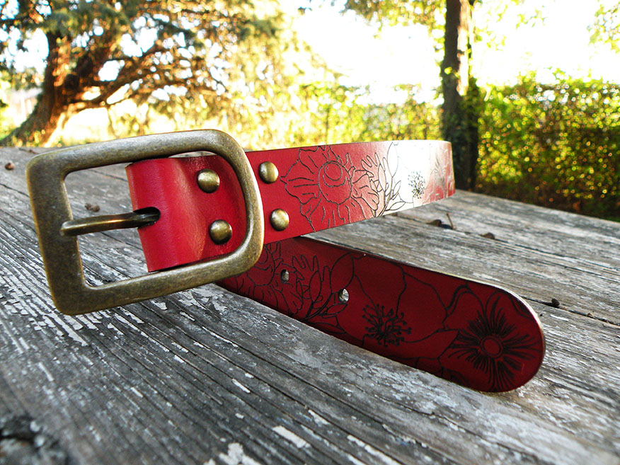 Ceinture extensible en cuir pleine fleur marron | En stock! | BSWK